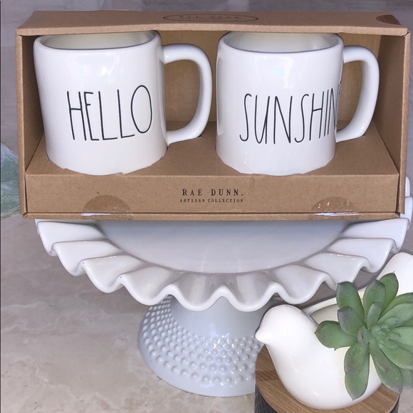 Rae Dunn HELLO & SUNSHINE mug set - Picture 1 of 3